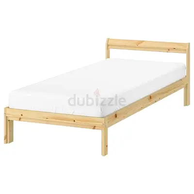 Solid Pine Single Bed Frame with Headboard – Light Natural Finish new