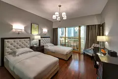 Hotel apartment bed space next to metro