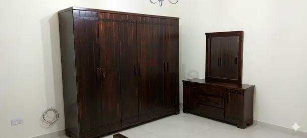 Solid Wood 4-Piece Bedroom Set: Wardrobe, Bed, Dresser  Nightstand