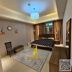 Luxury one-bedroom apartment with a balcony and open views. Ajman, Gulf Tower. Fully furnished, avai
