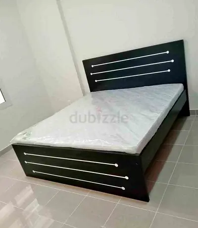 Brand New Queen Size Wooden Bed Frame with Headboard and New Mattress