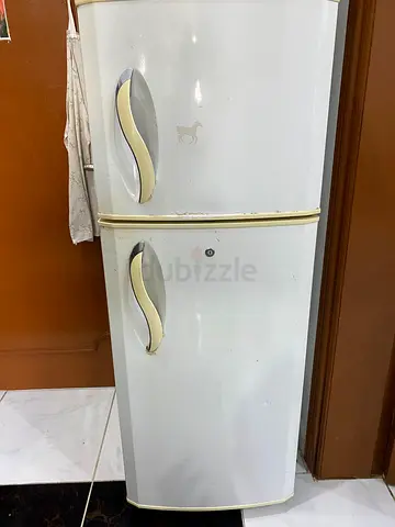 White Double-Door Refrigerator - Compact, Used
