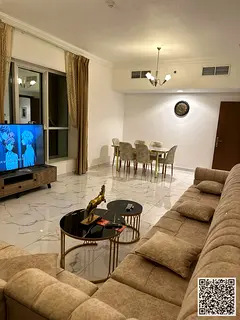 Luxurious two-bedroom apartment with a balcony, newly furnished, for monthly rent in Ajman - Al Rash