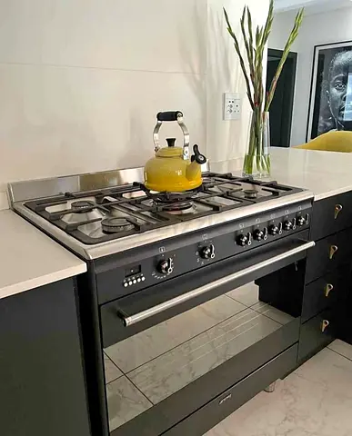 Free delivery Smeg Black top gas oven electric cooker with dual fan 90x60 cm