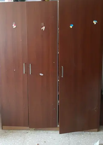 Used 3-Door Wooden Wardrobe - Good Working Condition