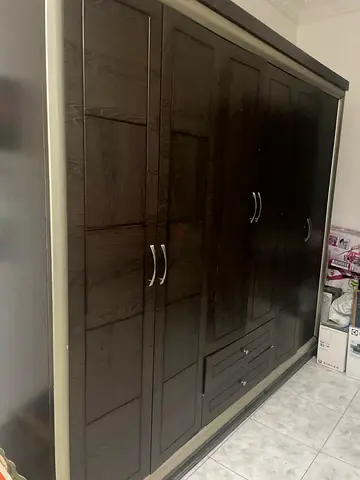 Wood-drop with 2 units Sturdy Wooden Nightstand with 2 Drawers in each unit