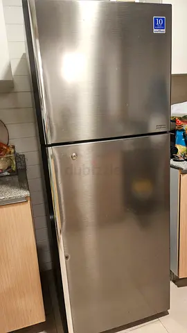 Stainless Steel Double-Door Refrigerator - Good Working Condition