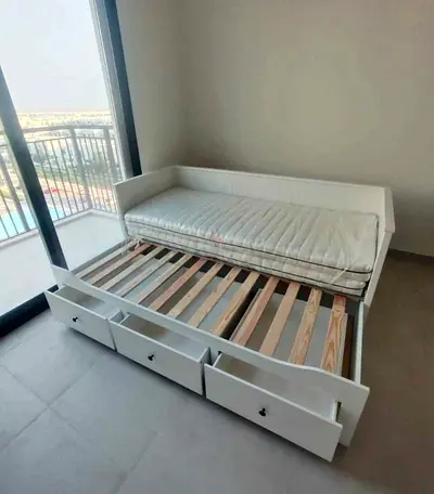 IKEA Hamnes daybed with 3 big storage drawers and 2 IKEA mattresses.