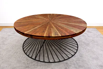 Marina Home Solid Wood Round Coffee Table