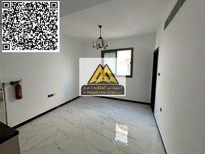Studio apartment for rent in a prime location in Al Jurf 2, Ajman, behind Delta Center. Features include central air conditioning, proximity to all se