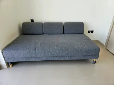 Grey Convertible Sofa Bed - Compact 3-seater