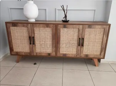 Rattan shoe cabinet