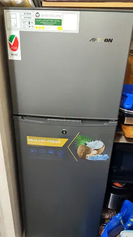 Compact 2-Door Afton Refrigerator - Grey, Good Condition