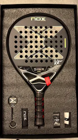 NOX Padel Racket with Case and Accessories - Excellent Condition signed by Tapia