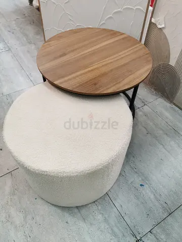 Coffee table with pouff Dia60cm H40cm