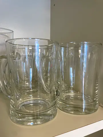 Set of 5 Clear Beer Glass Tumblers -  Good Condition
