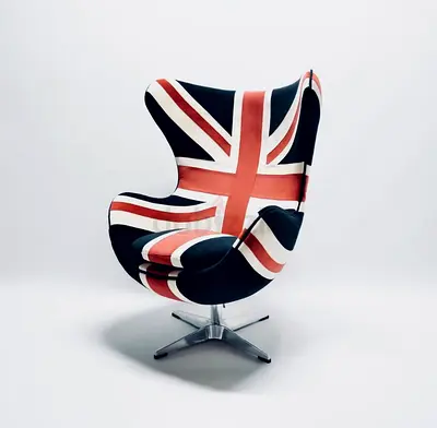 UNION JACK EGG CHAIR ARNE JACOBSEN INSPIRED LOUNGE TIMOTHY OULTON MARINA