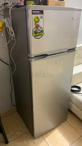 Geepas Silver Double-Door Fridge - Good Working Condition