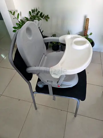 Portable Booster/Feeding Chair with Detachable Tray — Light Grey