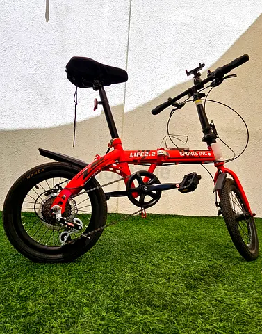 Red Folding Bicycle - Compact 16 Wheel, Single Owner