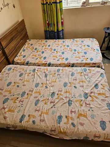 (negotiable) Two Single Beds with Headboard and Mattresses - Good Condition