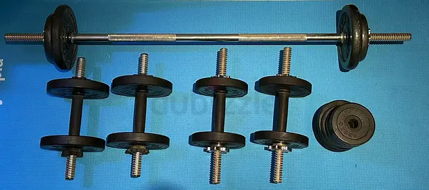 Adjustable Dumbbell and Barbell Set with Weight Plates
