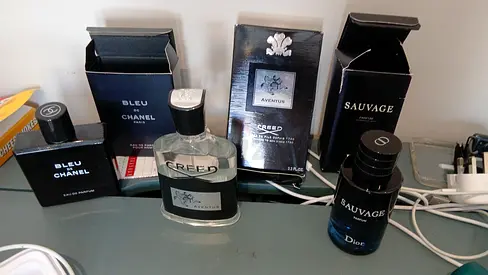 Lot of Mens Designer Colognes – Chanel Bleu, Creed Aventus, Dior Sauvage
