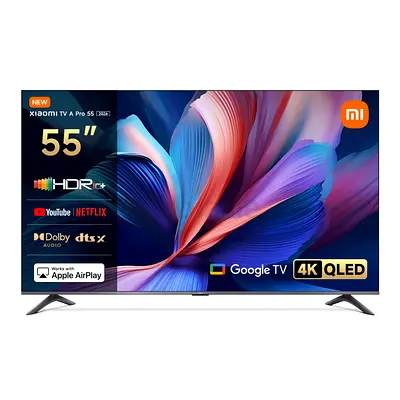 Xiaomi TV A Pro 55 2026 | Google TV | 4K QLED Display | Dolby Audio, DTS-X, And DTS Virtual:X | Pre