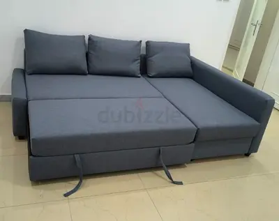 Ikea L Shape Sofa cum bed with big storage in L