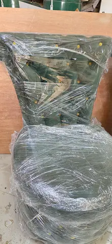 Set of 2 Green Tufted Dining/Accent Chairs (Wrapped, Good Condition)