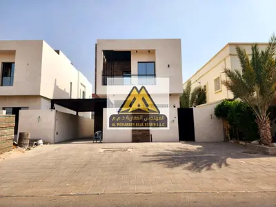 New Villa for Sale in Al Mowaihat 2 Ajman 5 Master Bedrooms Next to Mosque Paved Road 10m Front Setback Spacious Luxury Villa
