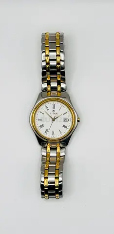 TITAN REGALIA QUARTZ PATINA WHITE DIAL