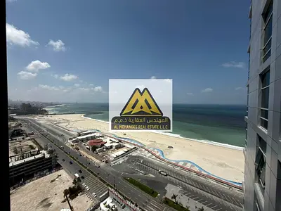 Luxury 2-bedroom apartment in Corniche Tower, Ajman, sea view, balcony, free parking, AED 85,000 yearly in 2 payments