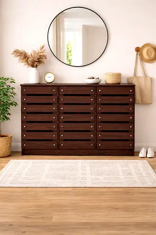 3 Door Wooden Shoe Cabinet – Modern Shoe Storage Solution For Dubai Homes