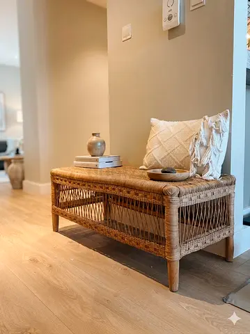 Handwoven Rattan Bench