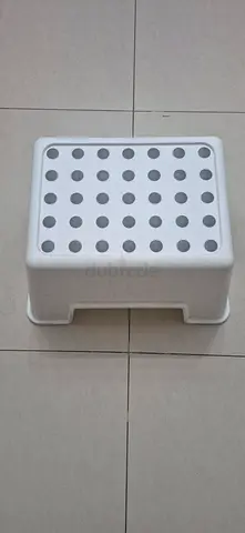 Sturdy Plastic Step Stool — White, Non-Slip