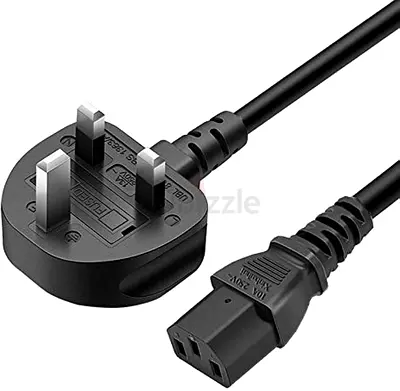 UK 3-Pin Power Cable 5FT (1.5M) IEC C13 – Universal AC Cord for PC, Monitor, TV, Printer (250V 13A)