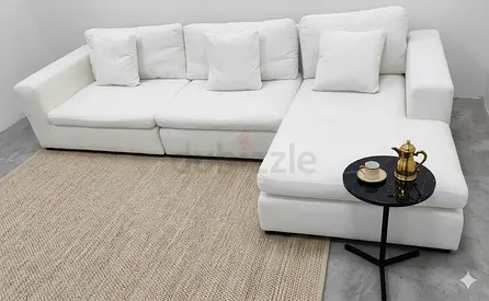 White color comfortable marina home sectional couch 🛋️