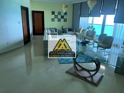 شقة غرفتين وصالة للبيع في أبراج كورنيش ريزيدنس، عجمان | 3 حمامات | بلكونة مطلة على البحر | مساحة 2,100 قدم | الطابق 19 | إطلالة بانورامية