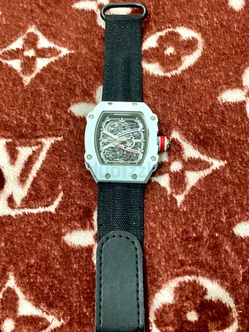 RM 67-02 Skeleton Dial Mens Wristwatch with White Case and Black Fabric