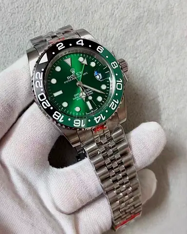 Rolex GMT-Master II style mens watch - Green dial, Jubilee bracelet