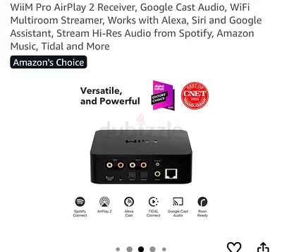 WiiM Pro AirPlay 2 Receiver, Google Cast Audio, WiFi Multiroom Streamer, Works with Alexa, Siri and