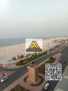 Luxury apartment for annual rent in Ajman's Corniche Tower with a direct sea view. A prime locat