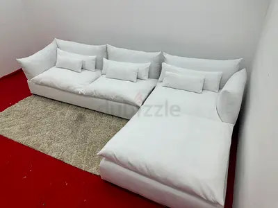 Same like new condition marina home white color lshape sofa