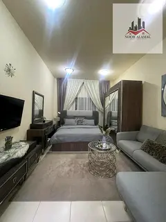 Sharjah, Al Majaz 3 Furnished studio apartment with brand new furniture, second tenant, separate kit