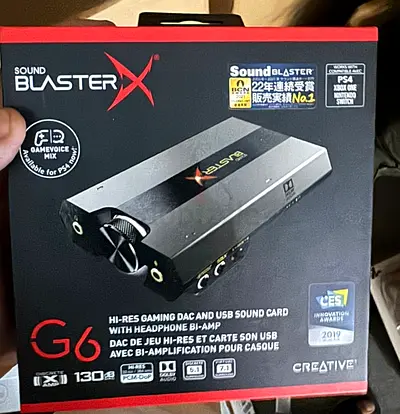 Sound BlasterX G6 Hi-Res 130dB 32bit/384kHz Gaming DAC, External USB Sound Card with Xamp Headphone