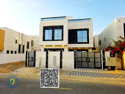 Luxury villa for rent in Al Yasmin, Ajman, with 6 bedrooms and a roof terrace, at an excellent price and close to all services.