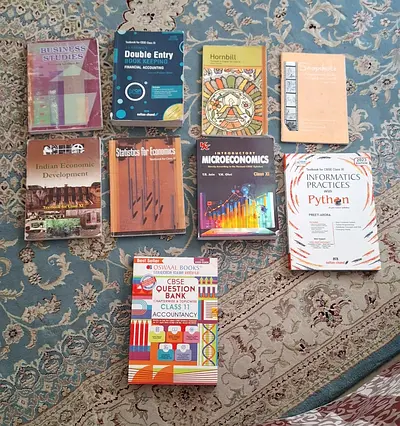 11th CBSE textbooks (accounts, economics, IP, English, and business ) +FREE ACCOUNTS and ECO GUIDES