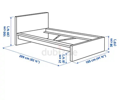 Single Bed Black (MALM), black-brown, 90x200