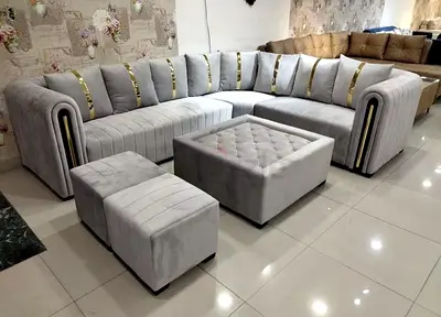 ​Luxury Grey Sectional Sofa Set